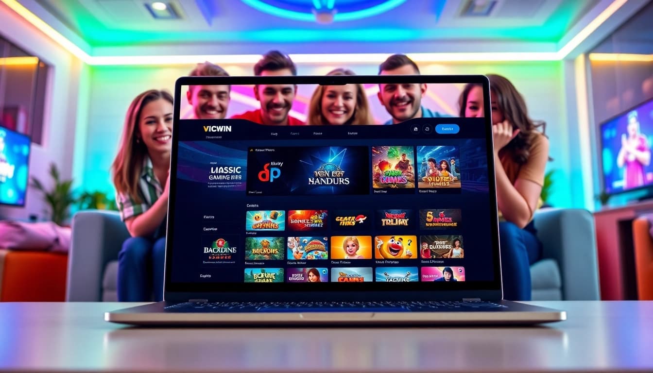 Experience the online gaming platform VICWIN with vibrant players engaging in thrilling games.