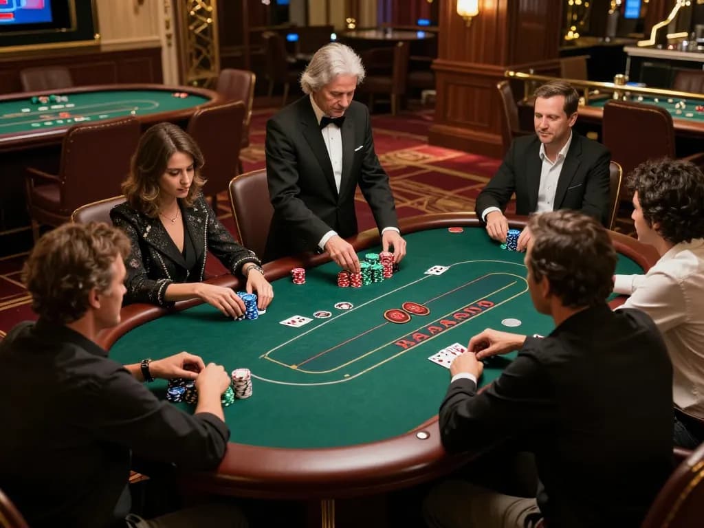 Players strategizing over poker at RR88 casino, showcasing an engaging environment.