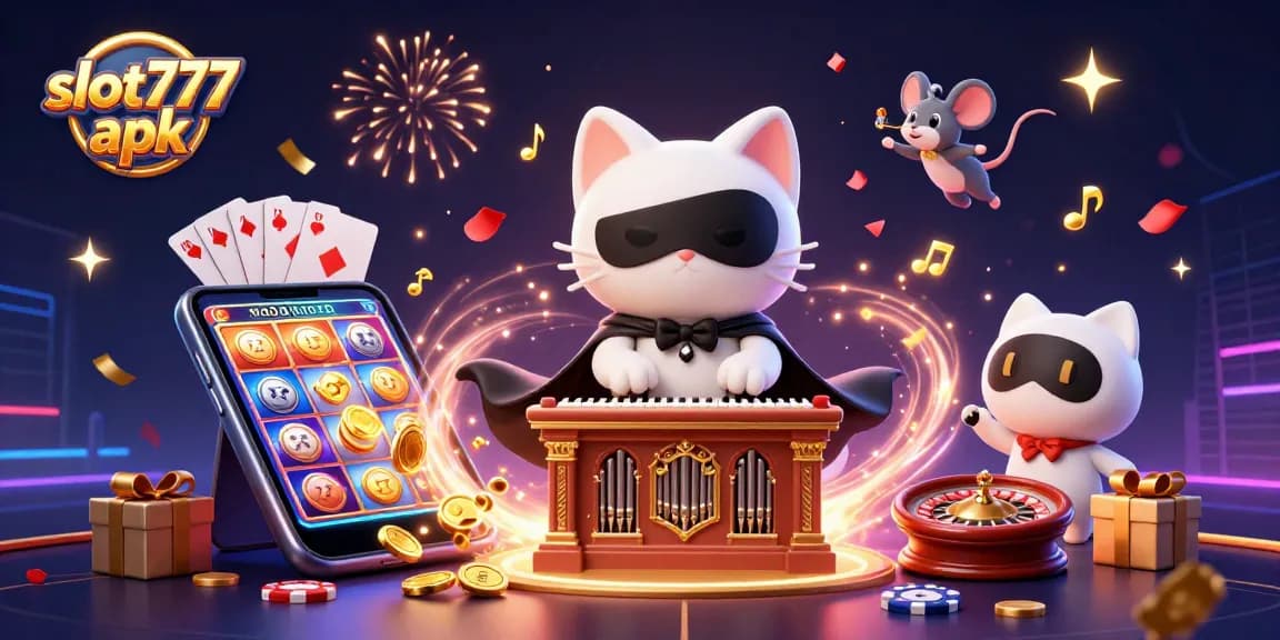 Engage with slot777 apk gaming through an electrifying casino scene featuring dynamic characters and action.