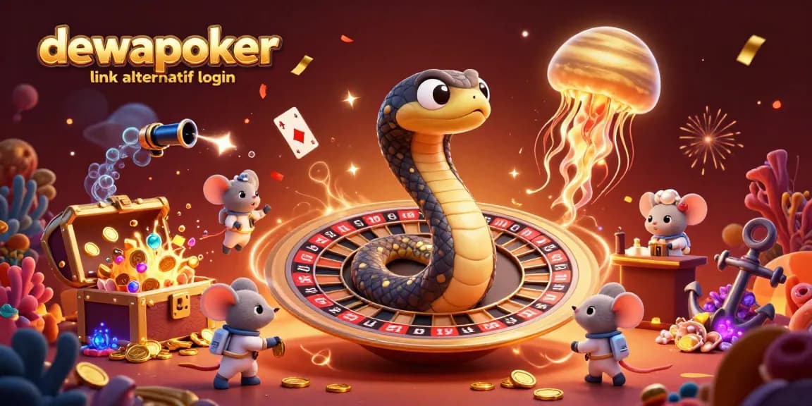 Dewapoker link alternatif login energizes gameplay with cosmic characters and vivid casino elements.