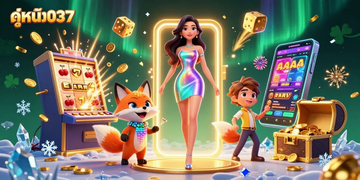 Engage with stunning ดูหนัง037 visuals featuring vibrant characters amidst dynamic casino elements.