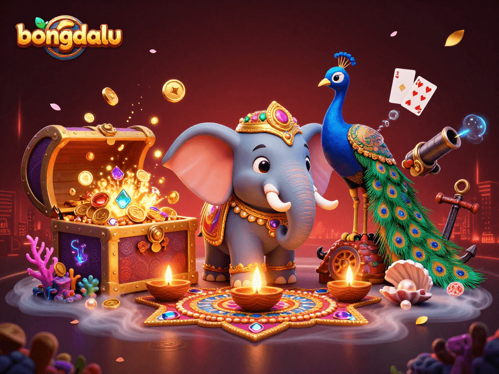 Engage with bongdalu in this vibrant 3D casino illustration capturing rich gaming elements.