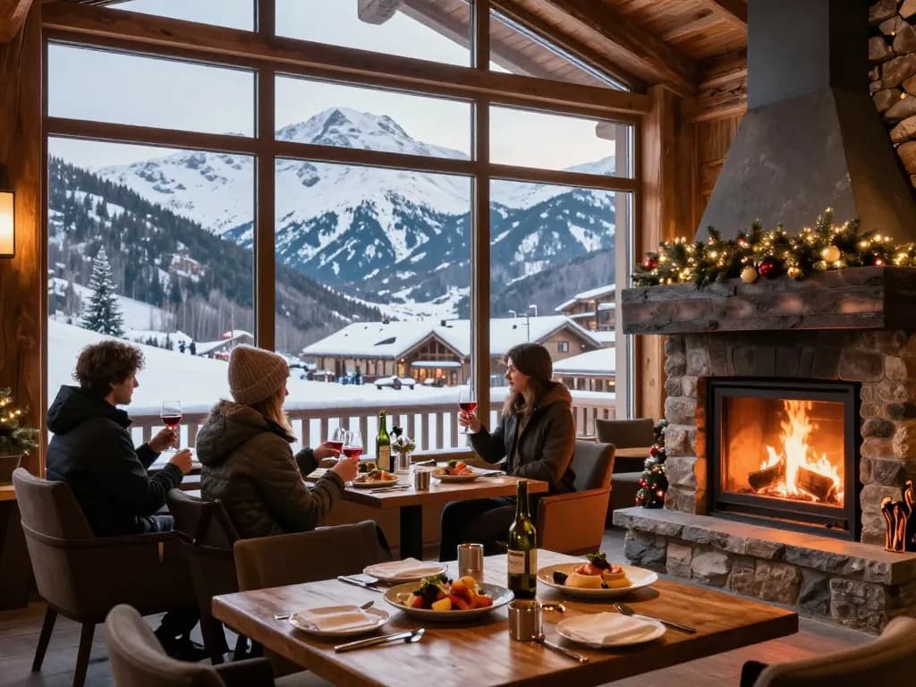 Relaxing winter getaway at https://www.hotel-restaurant-megeve.com/fr/ with luxurious mountain views and cozy ambiance.