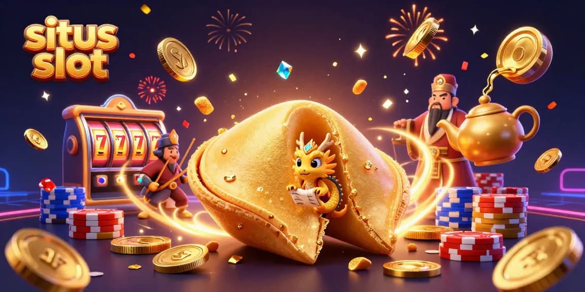 Menangkan jackpot di situs slot dengan simbol keberuntungan dan suasana kasino yang meriah.