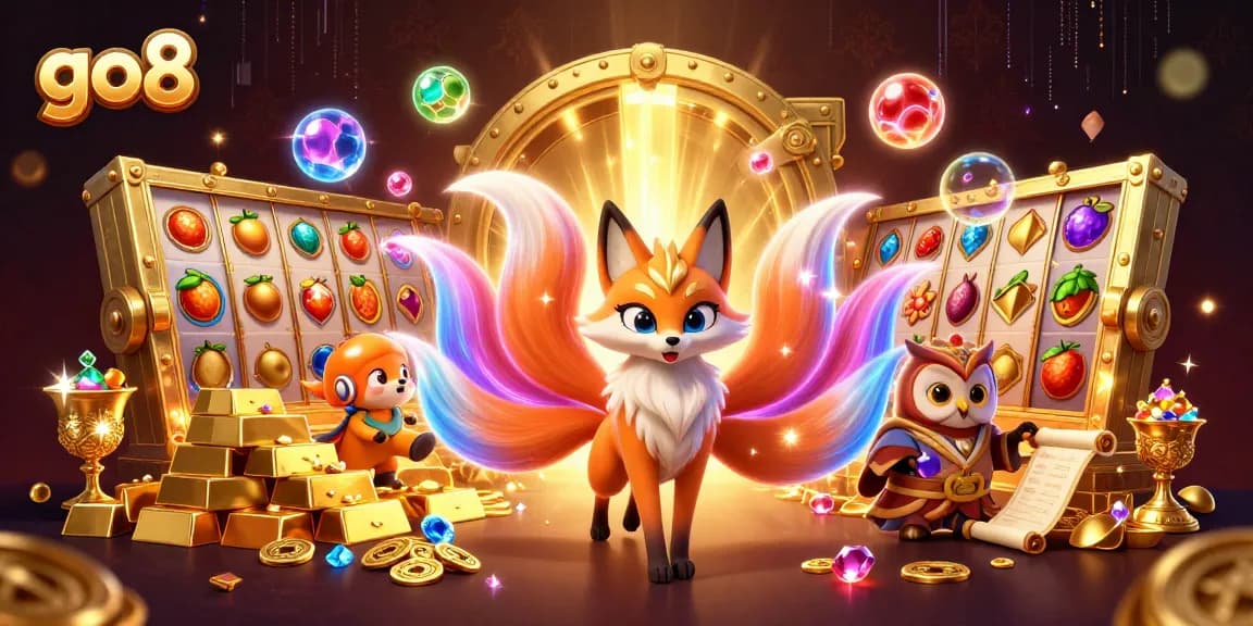 Experience exciting slots at go8 with vibrant spirits, treasures, and illuminated game elements.