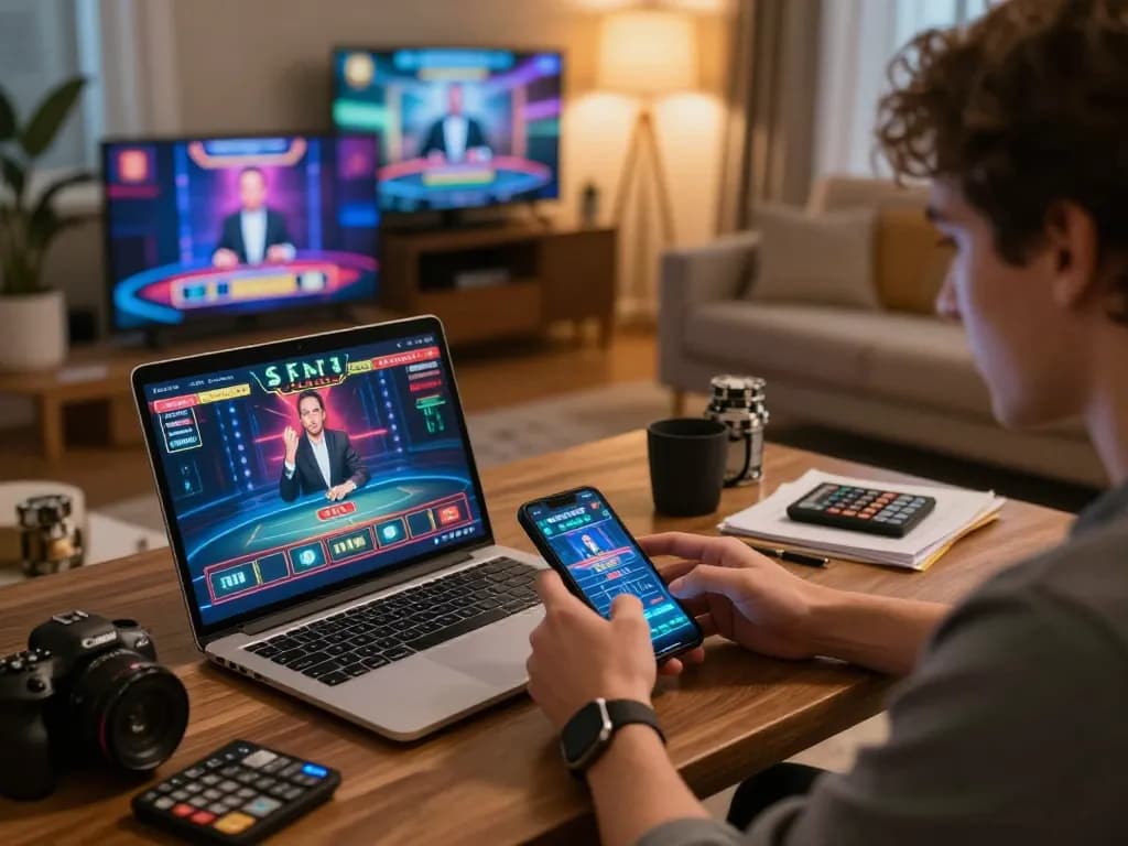 Experience the thrill of mm88 online gaming with a cozy setup featuring live dealer action and strategy notes.