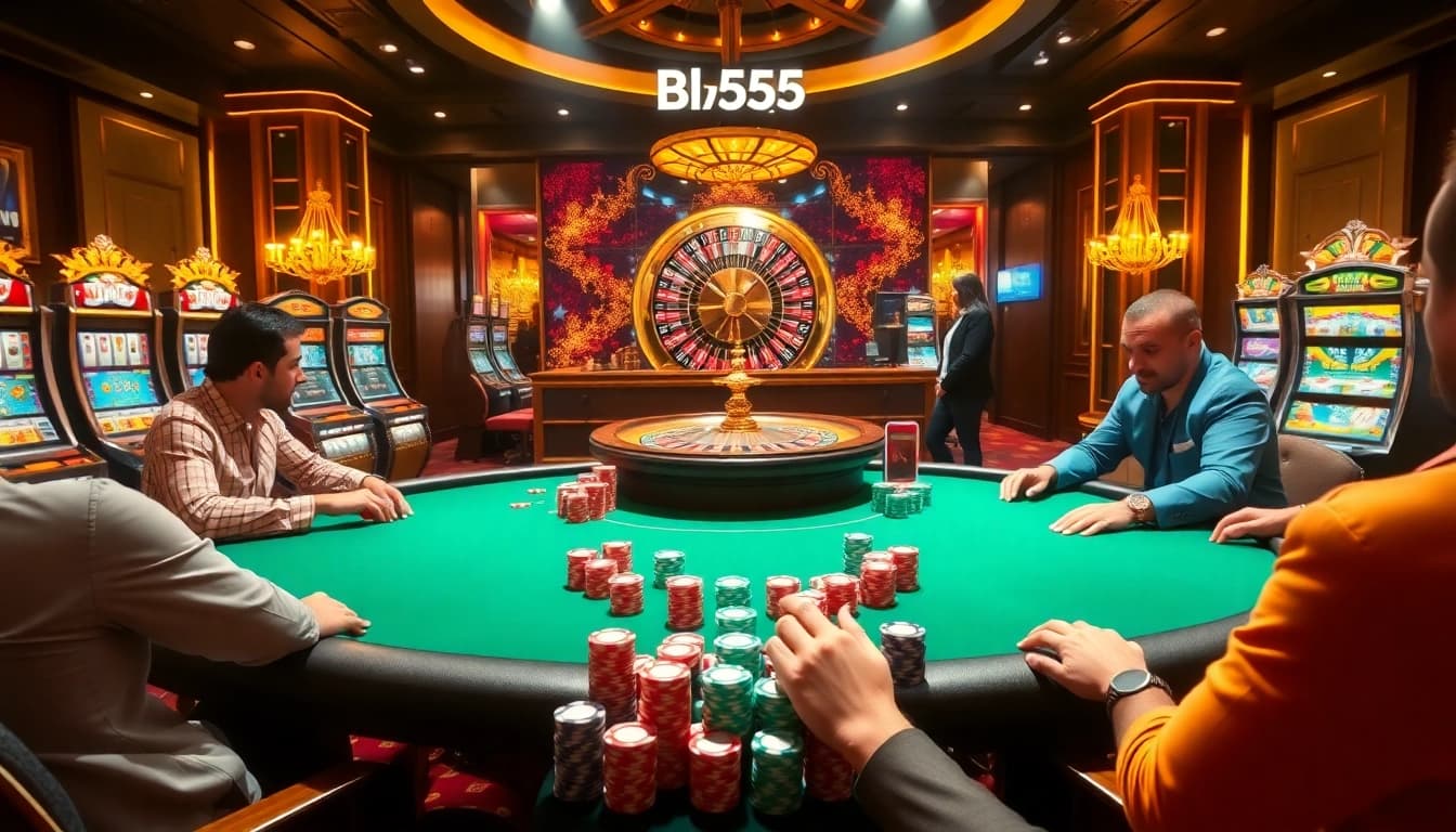 Experience the thrill of high-stakes poker at Bl555's luxurious casino scene.