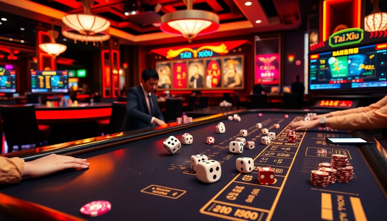 Experience the thrill of Tài Xỉu at an exciting online casino with vibrant visuals and interactive gameplay.