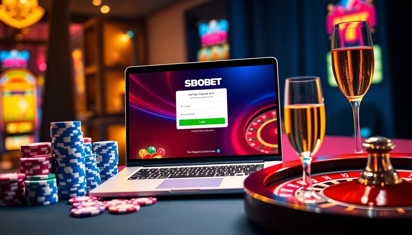 Experience sbobet login indonesia through an engaging online casino setup with vibrant visuals.