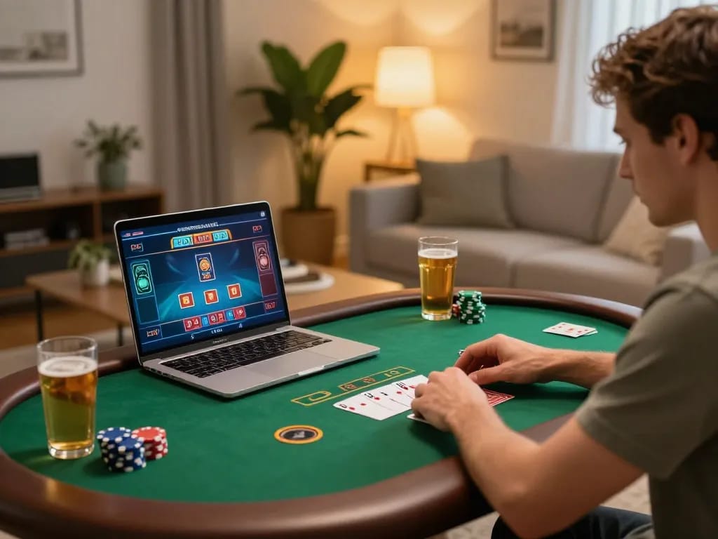 Player enjoying card games on Tr88 trang chủ at home in a cozy atmosphere.