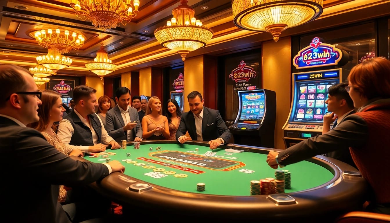 Experience the thrill of winning at poker with 23win's vibrant casino atmosphere.