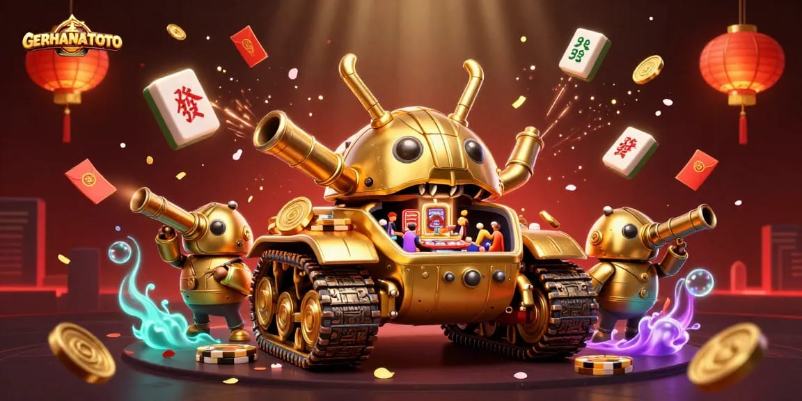 GERHANATOTO menyediakan pengalaman bermain yang meriah dengan suasana kasino mini di dalam tank emas.