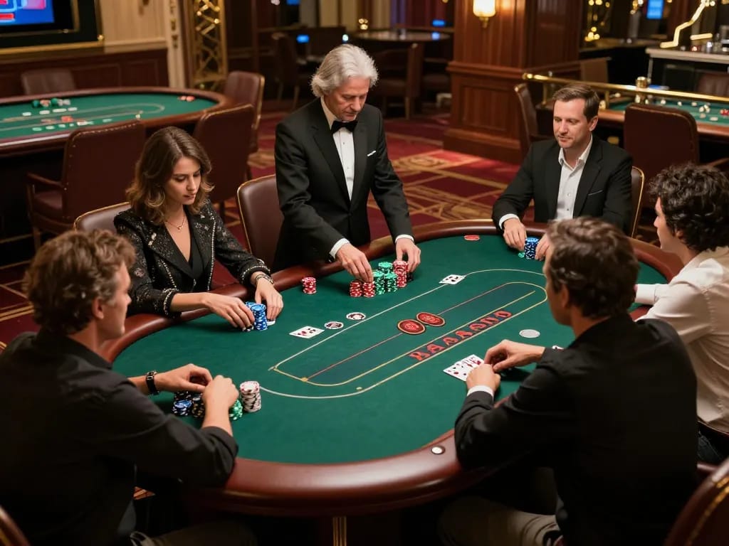 Players strategizing over poker at RR88 casino, showcasing an engaging environment.