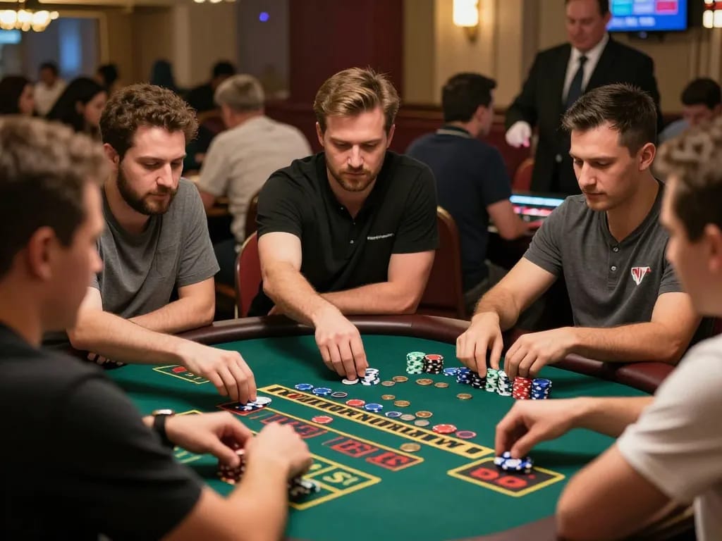 Xóc đĩa players engaged in intense betting action at a lively casino table