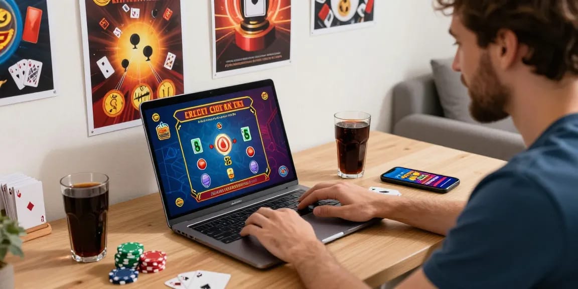 Engaging scene at credit card casinos at https://being-there.org.uk, player enjoying online gaming with vibrant graphics.