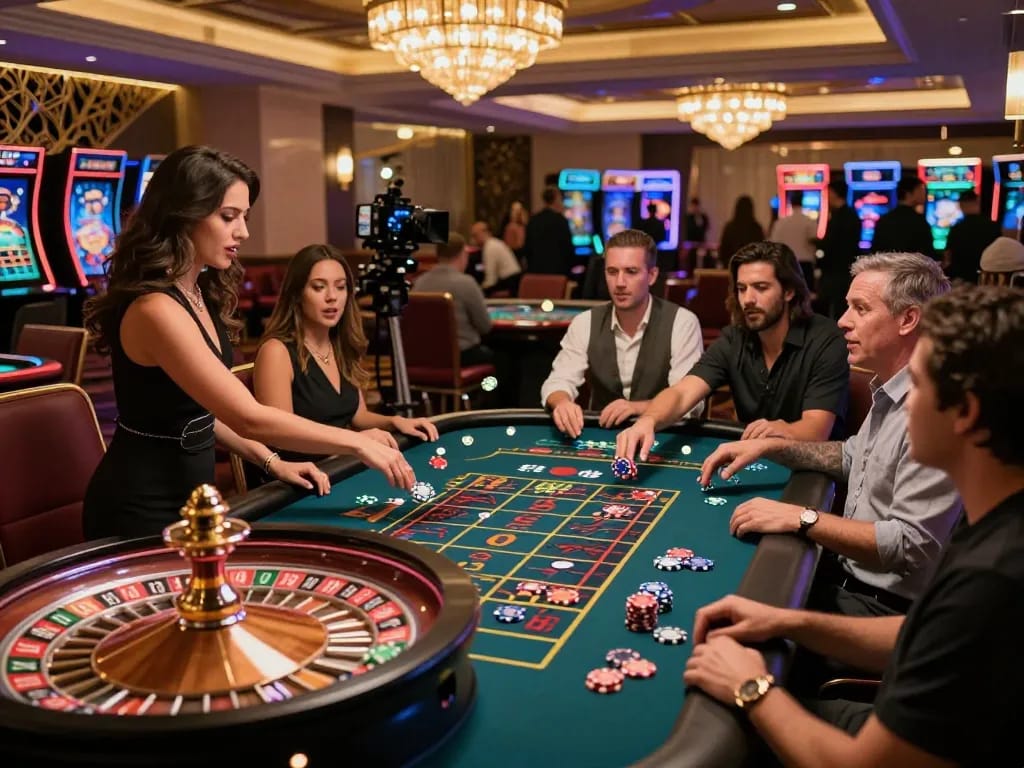 Xóc đĩa online gameplay at a casino with players betting and croupier actively managing the table.