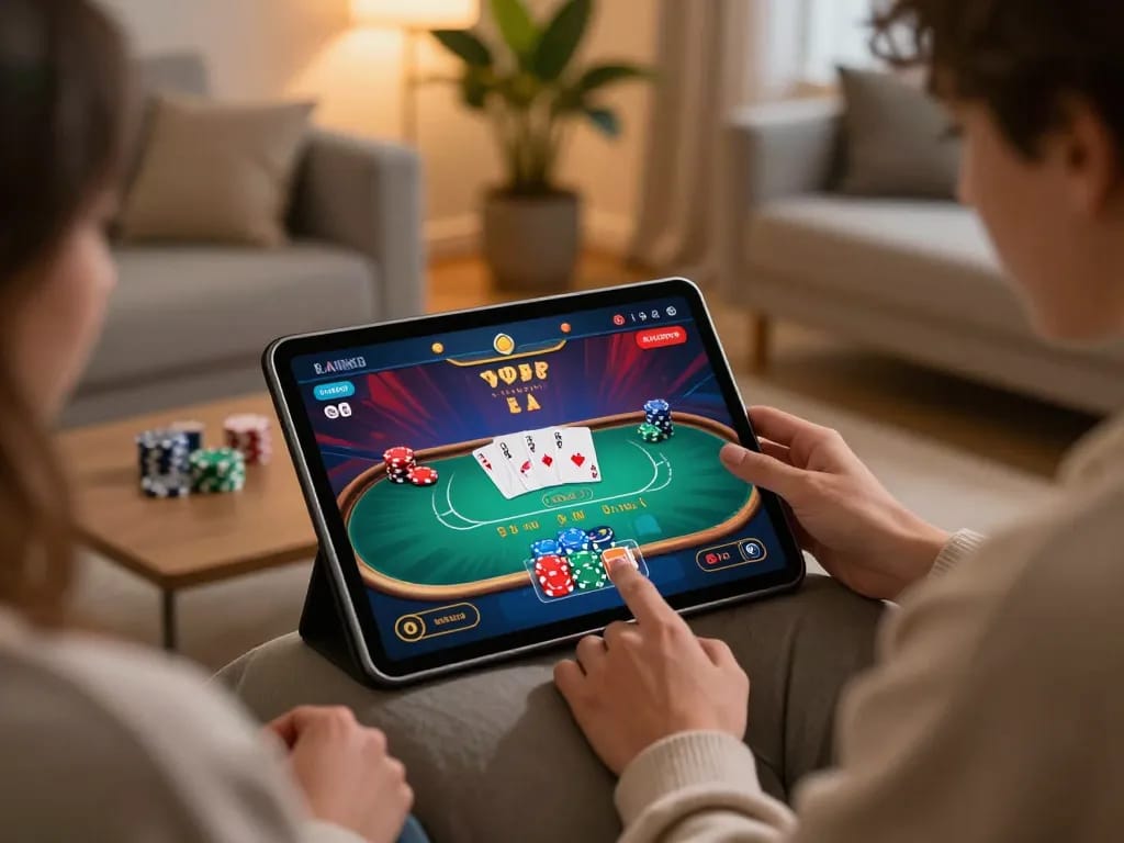Bromo888 players enjoy strategic online poker with vibrant interface and cozy home setting