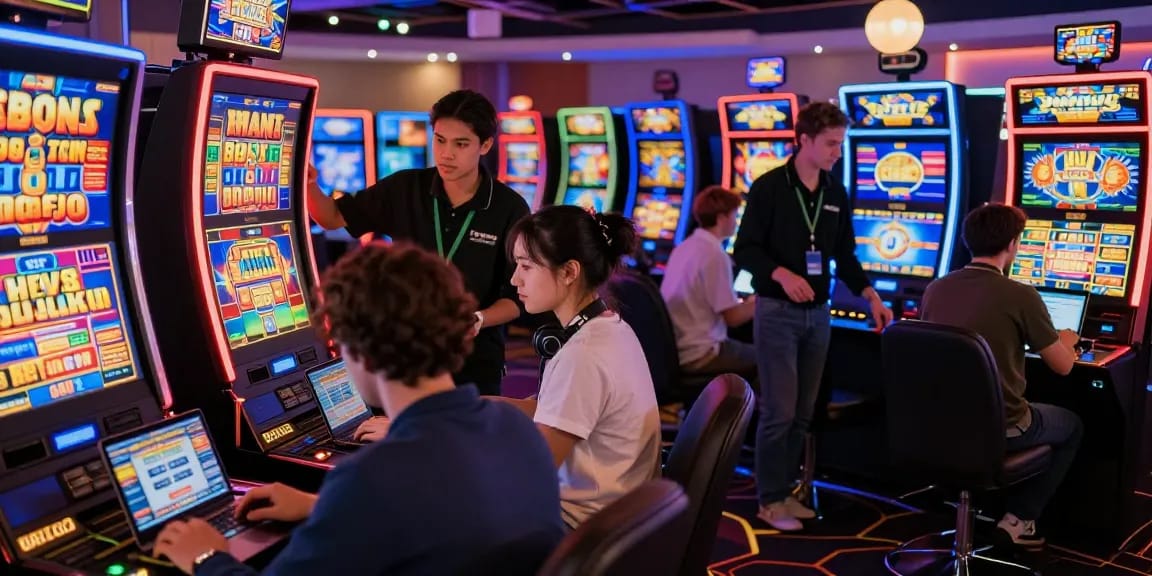 Exciting gaming atmosphere showcasing players engaging with bonus buy slots in a modern casino setting.
