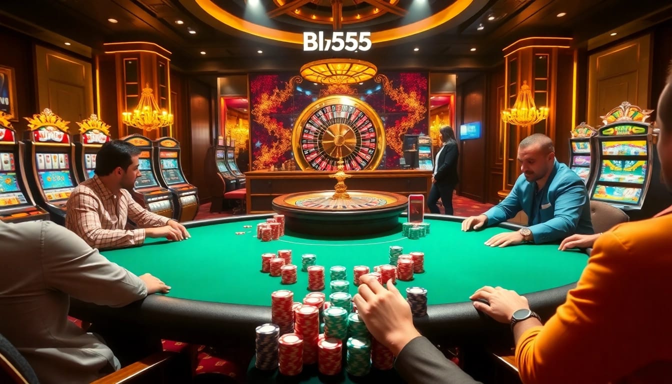 Experience the thrill of high-stakes poker at Bl555's luxurious casino scene.