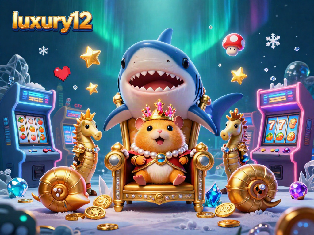 Immerse in luxury12 gaming with a dynamic scene featuring a hamster king and casino-inspired elements.