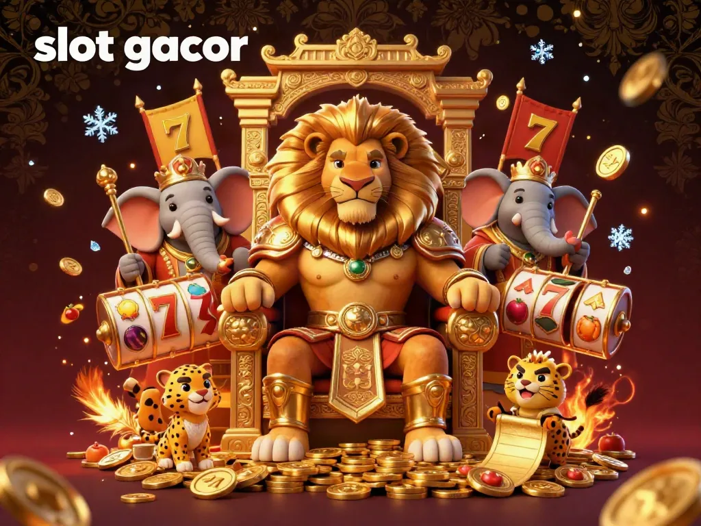 Experience the thrill of slot gacor with animated reels and vibrant characters in a captivating casino setting.