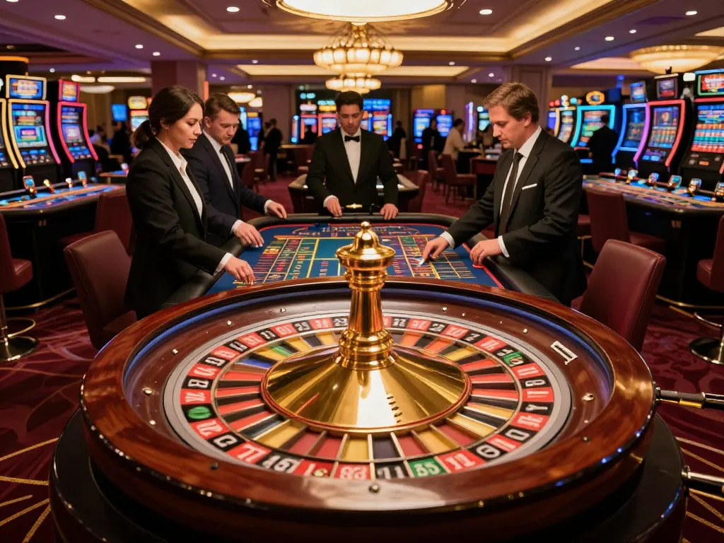 Players placing bets at the vibrant roulette table during an exciting game at 388bet casino.