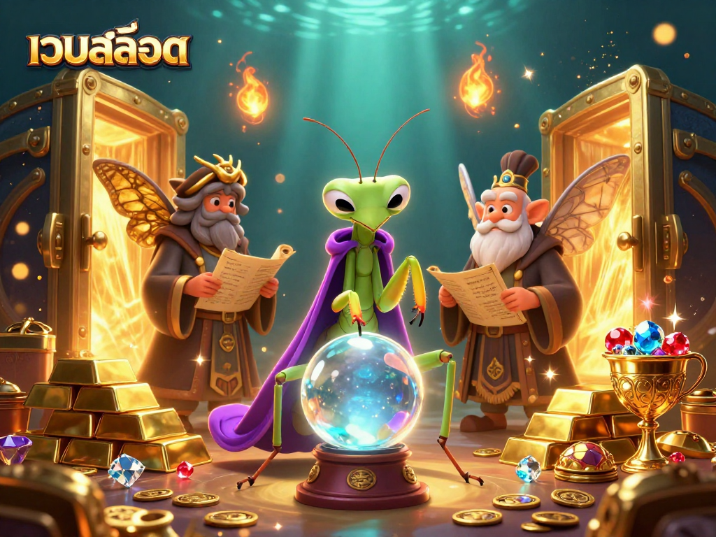 Experience the thrill of เว็บสล็อต with vibrant illustrations of fortune and luck in action!