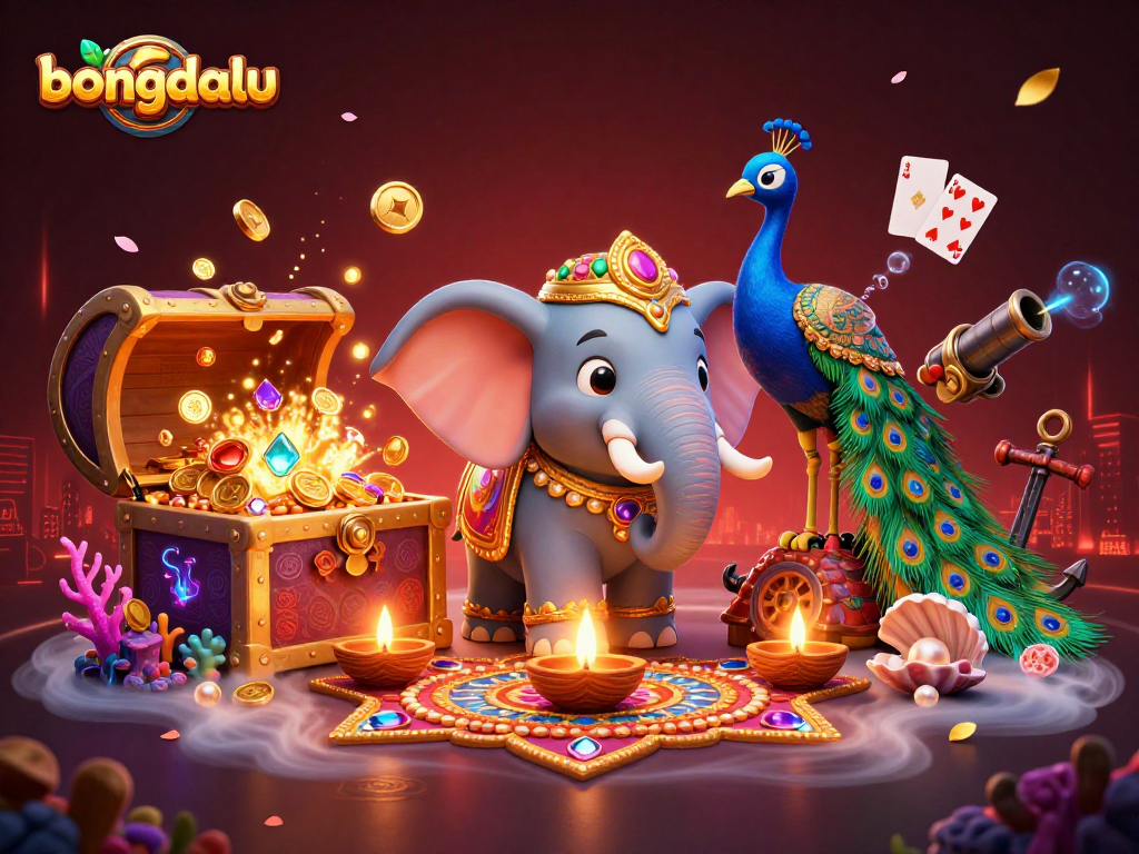 Engage with bongdalu in this vibrant 3D casino illustration capturing rich gaming elements.