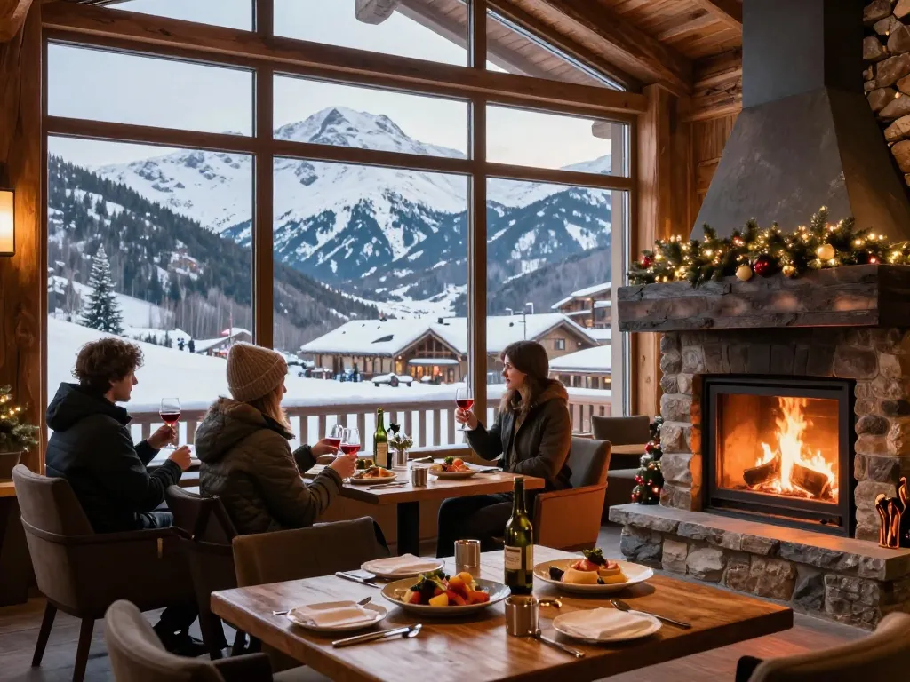 Relaxing winter getaway at https://www.hotel-restaurant-megeve.com/fr/ with luxurious mountain views and cozy ambiance.