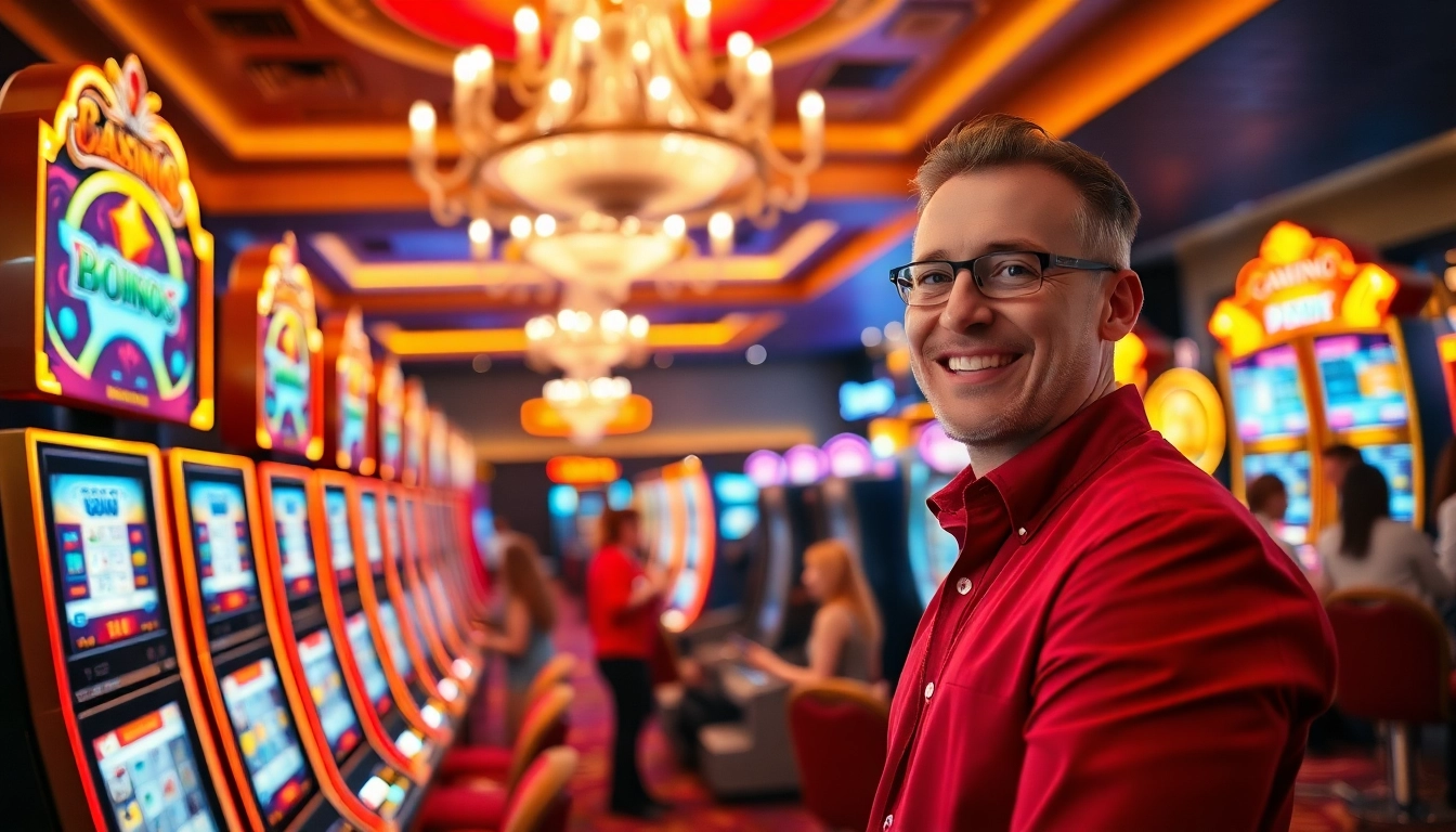 Experience the thrill of the Casino with vibrant lights and engaging players on the gaming floor.