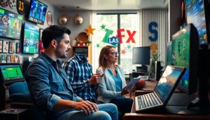 Engaging scene of online Betting enthusiasts strategizing with live odds in a modern setting.