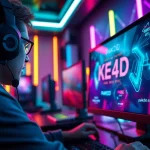 Berpartisipasi dalam PAKDE4D game dengan pemain yang terfokus di ruang gaming modern.