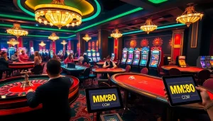 Engaged players enjoying games at MM88.COM's luxurious casino tables