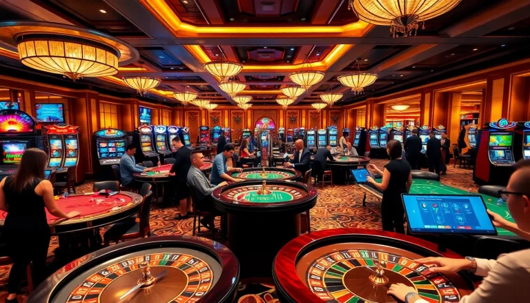 Experience thrilling gameplay at https://789f.town/ with vibrant casino tables and excited players.