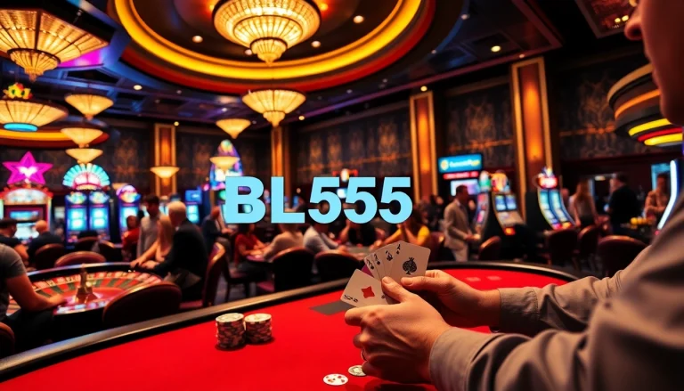 Players engaging at an exciting BL555 casino table, highlighting strategy and vibrant atmosphere.