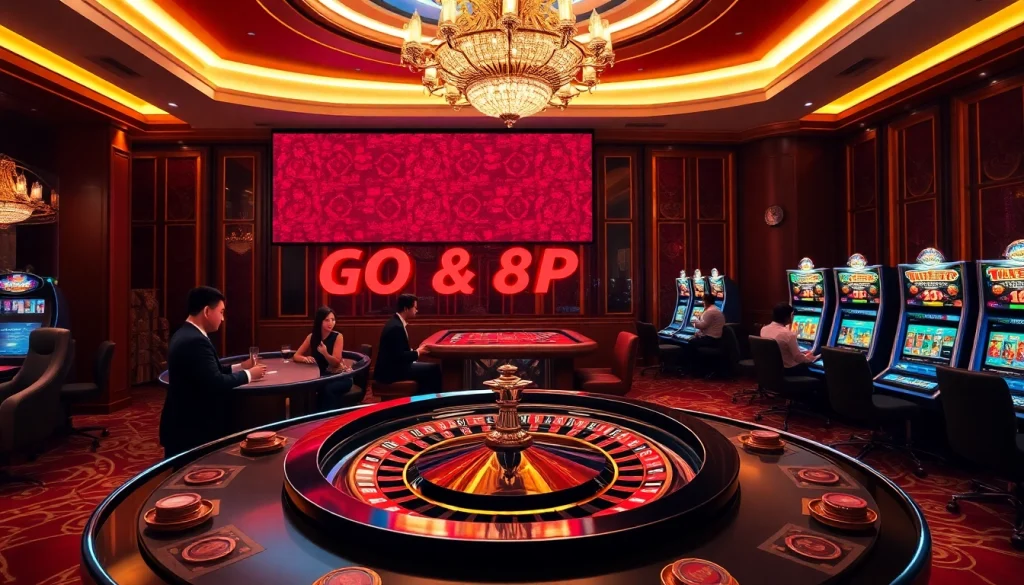 Experience the thrill of online gaming with 'tải go 88 cho ip', featuring vibrant casino visuals and engaging atmosphere.