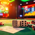 Players engage with the app tài xỉu online, betting on a vibrant casino table with dice and chips.