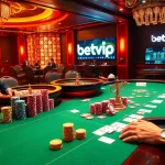 Tham gia các cuộc thi poker cược cao tại casino trực tuyến sang trọng của BetVIP, với bàn đấu sôi động và những chiếc chip.