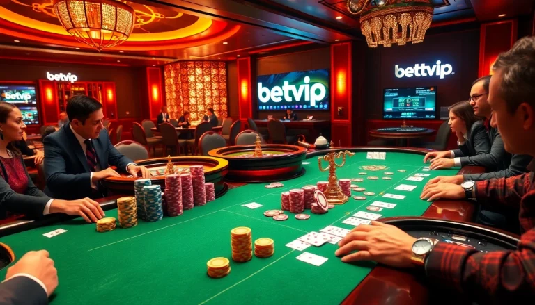 Tham gia các cuộc thi poker cược cao tại casino trực tuyến sang trọng của BetVIP, với bàn đấu sôi động và những chiếc chip.