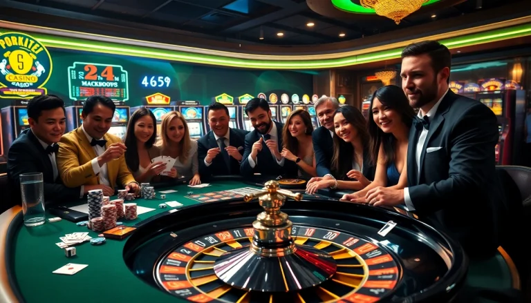Exciting casino scene showcasing poker action and dynamism at https://www.jl55.club/, emphasizing luxury and gambling thrills.