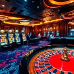Experience thrilling gambling action at rikvip with a vibrant casino atmosphere featuring roulette and slot machines.