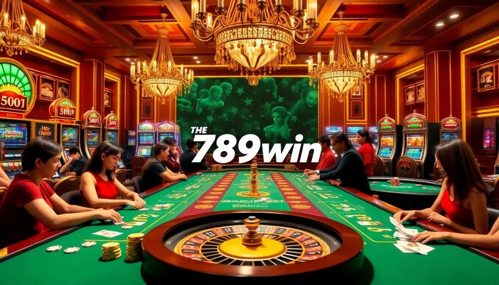 Players strategically placing bets at 789win casino tables, capturing the thrill of gambling.