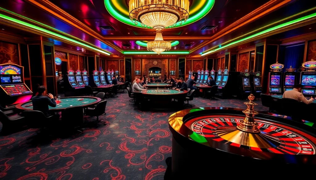 Experience the thrill of betting at Pushpa Club with vibrant gaming visuals featuring poker and roulette excitement.