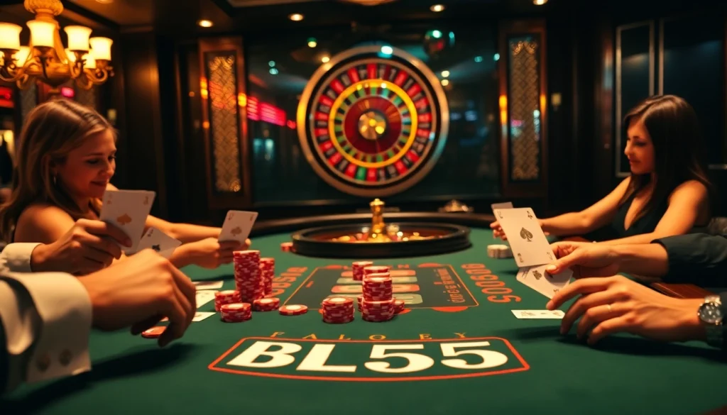 Experience the thrill of gambling at BL555 with vibrant casino tables and action-packed gameplay.