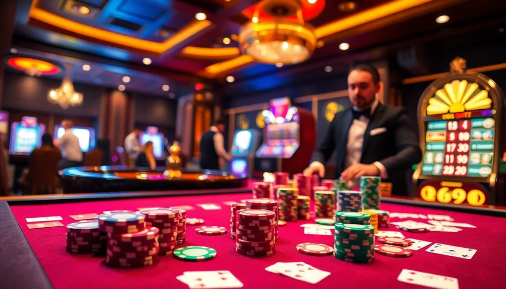 Trải nghiệm lối chơi đầy hồi hộp tại Cg79 với bàn casino sống động và máy đánh bạc cuốn hút.