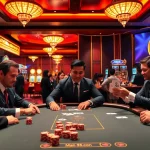 Exciting poker game at Man 88 online casino with vibrant chips and cards.