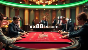 Engaging gameplay at xx88tv.com casino with professional poker and roulette action.