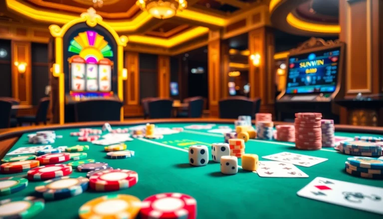 Experience excitement and winning moments at Sunwin with vibrant casino tables and games.