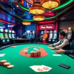 Players placing bets at a poker table inspired by https://go8vni.com/ in a luxurious casino setting.