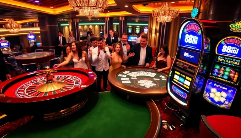 Experience winning moments at 88i com with vibrant casino games and lively gamblers celebrating success.